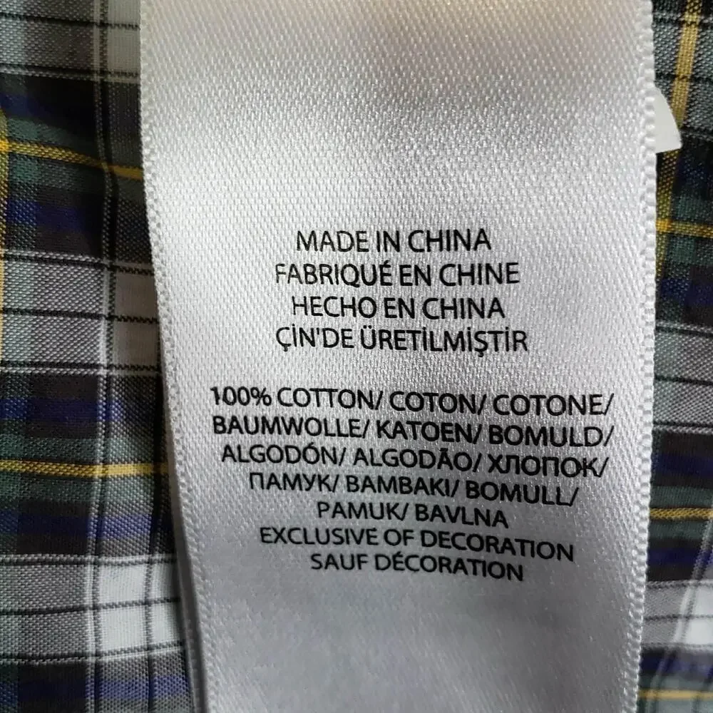 Polo Ralph Lauren Oxford Shirt Mens Size Medium M Button Down Green Plaid